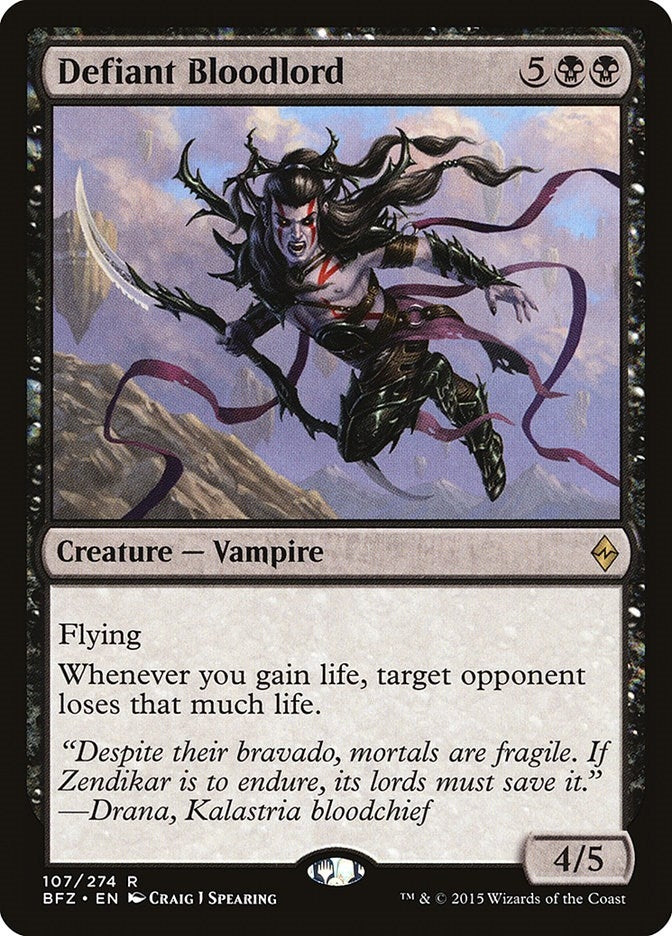Image for Defiant Bloodlord (107) (Battle for Zendikar) - Magic: The Gathering