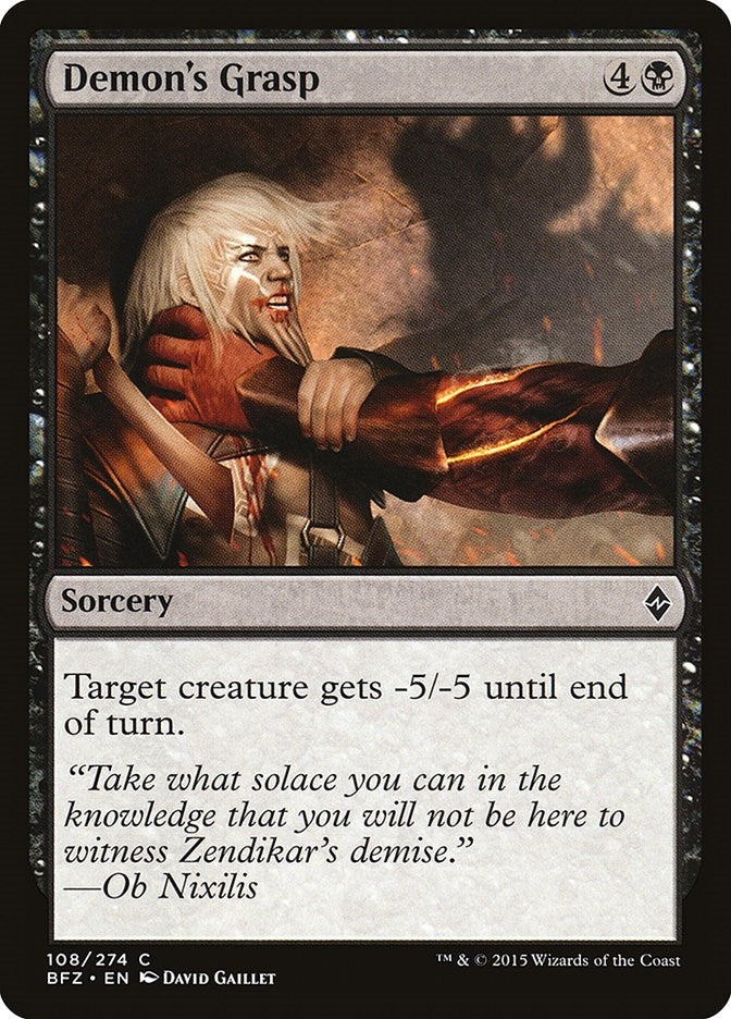 Image for Demon's Grasp (108) (Battle for Zendikar) - Magic: The Gathering