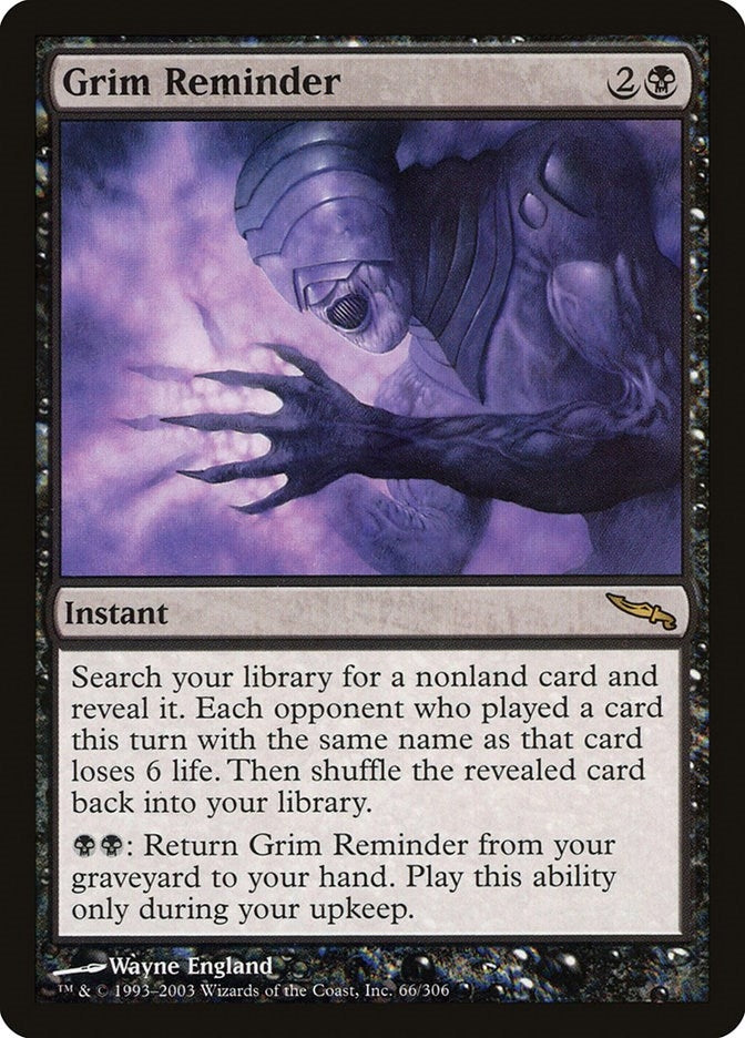 Image for Grim Reminder (66) (Mirrodin) - Magic: The Gathering
