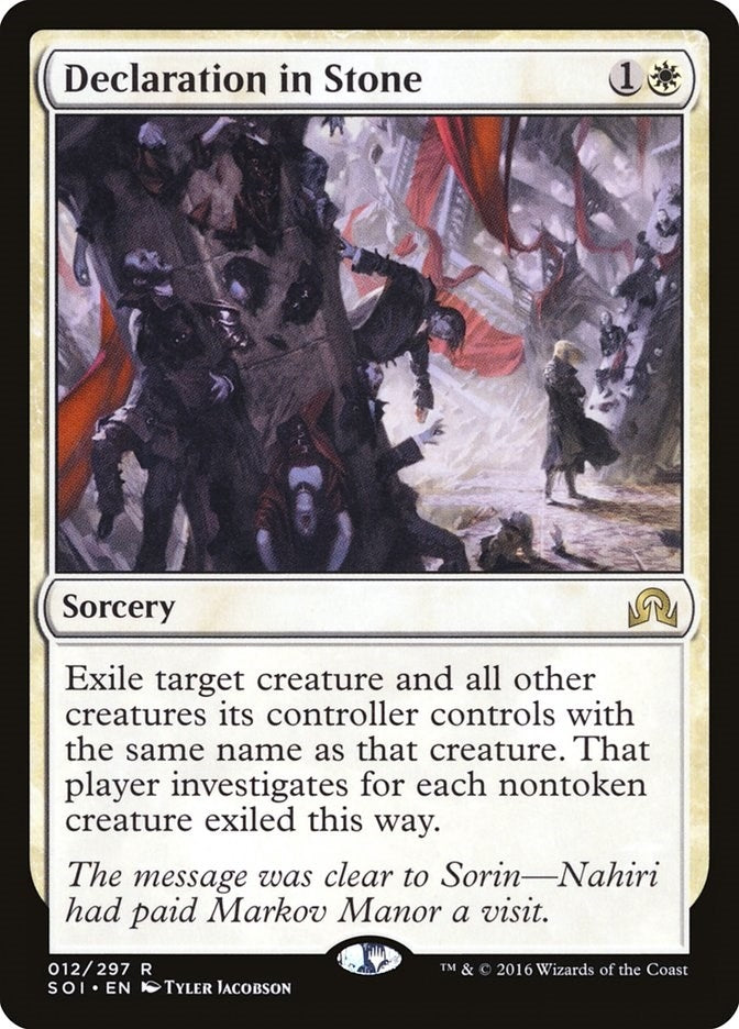 Image for Declaration in Stone (12) (Shadows over Innistrad) - Magic: The Gathering