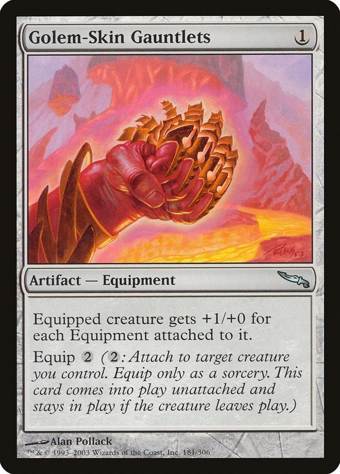 Image for Golem-Skin Gauntlets (181) (Mirrodin) - Magic: The Gathering