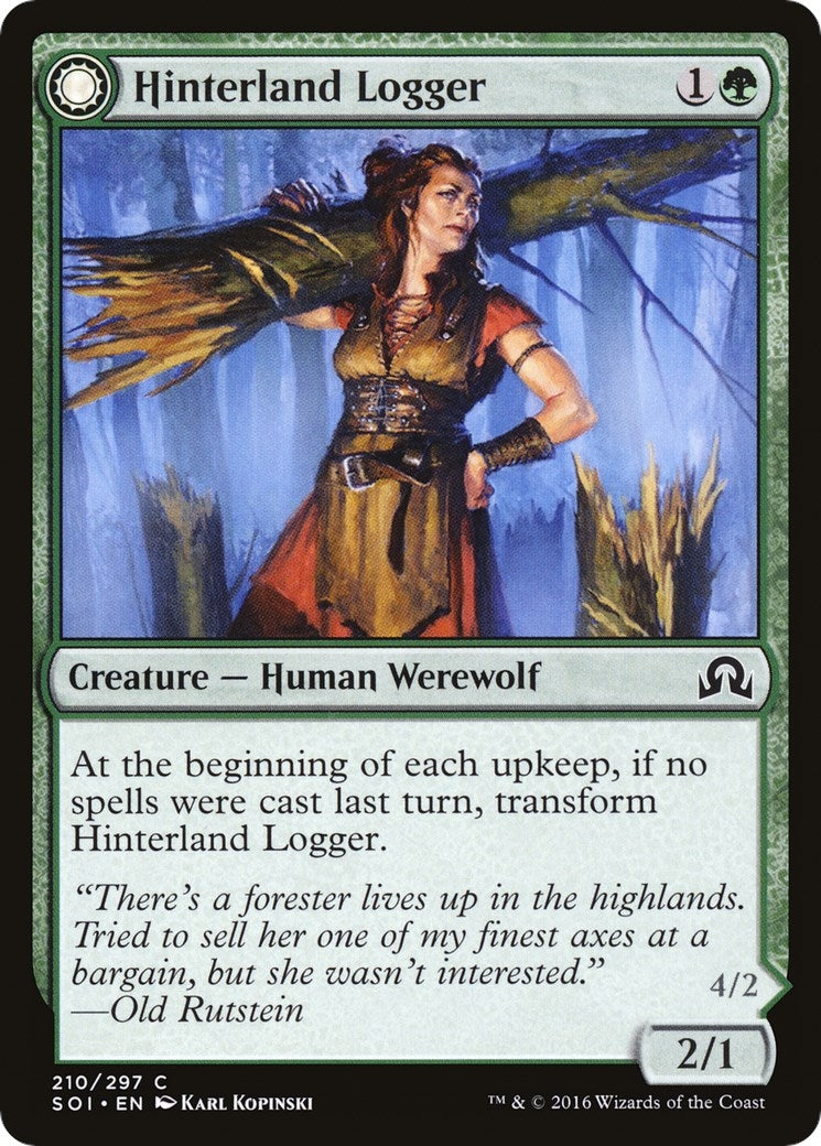 Image for Hinterland Logger (210) (Shadows over Innistrad) - Magic: The Gathering