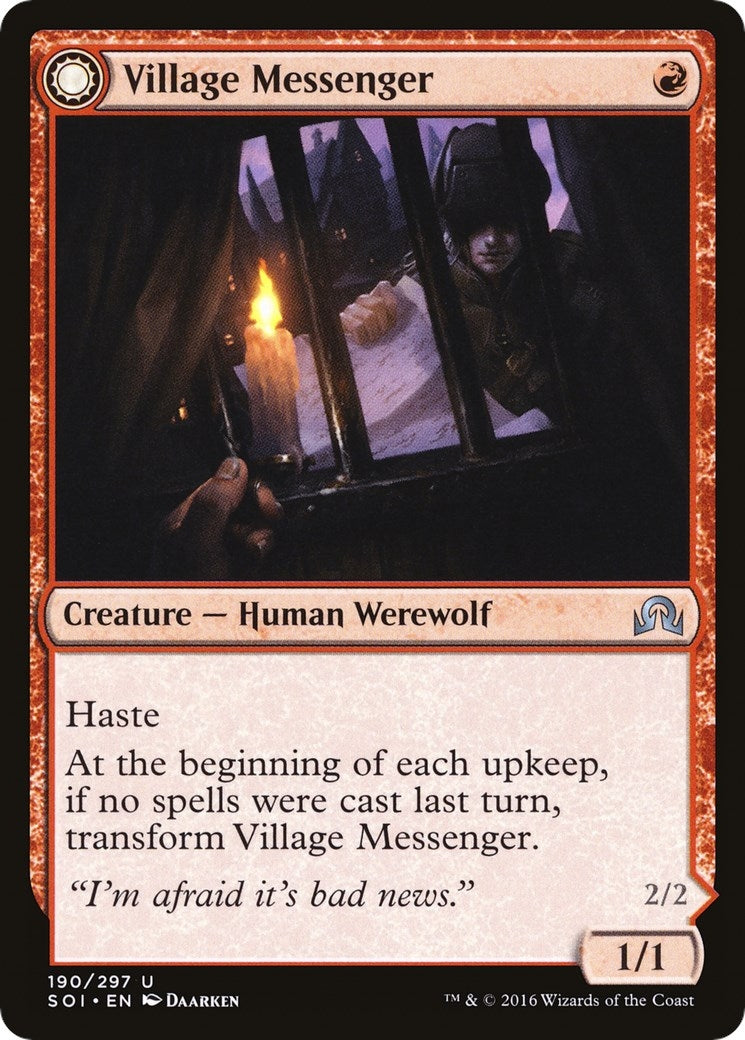 Image for Village Messenger (190) (Shadows over Innistrad) - Magic: The Gathering