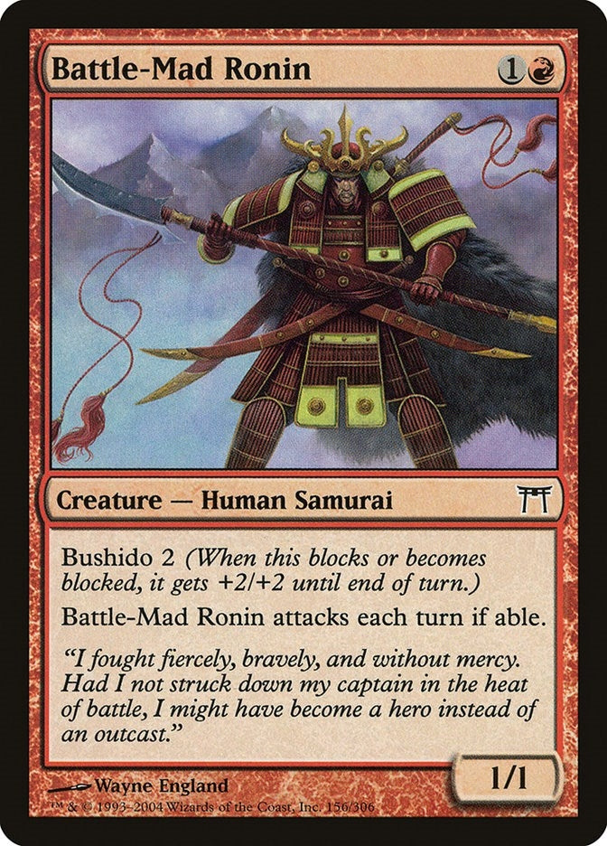 Image for Battle-Mad Ronin (156) (Champions of Kamigawa) (CHK) - Magic: The Gathering