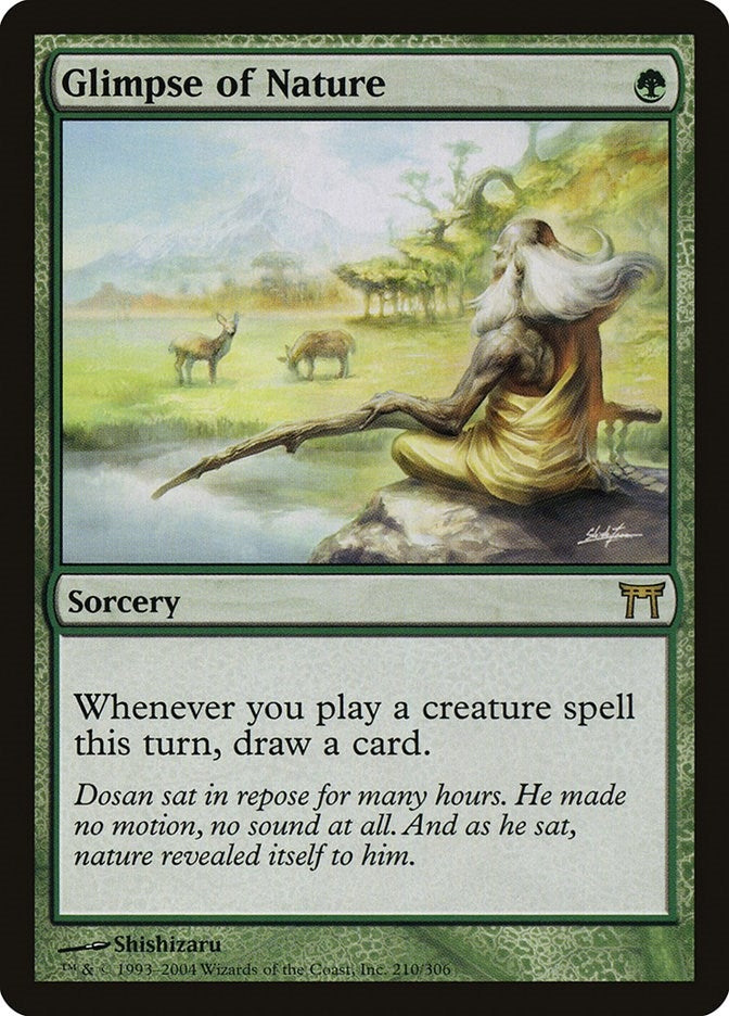 Image for Glimpse of Nature (210) (Champions of Kamigawa) (CHK) - Magic: The Gathering