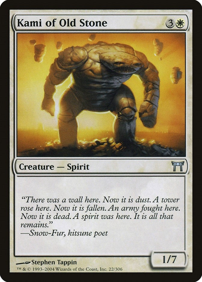 Image for Kami of Old Stone (22) (Champions of Kamigawa) (CHK) - Magic: The Gathering