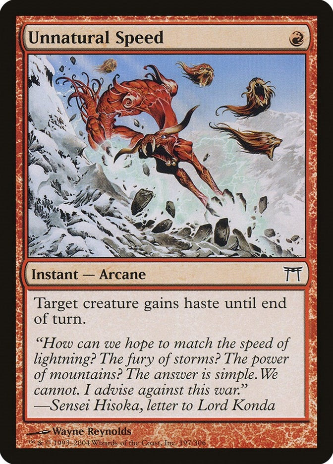 Image for Unnatural Speed (197) (Champions of Kamigawa) (CHK) - Magic: The Gathering