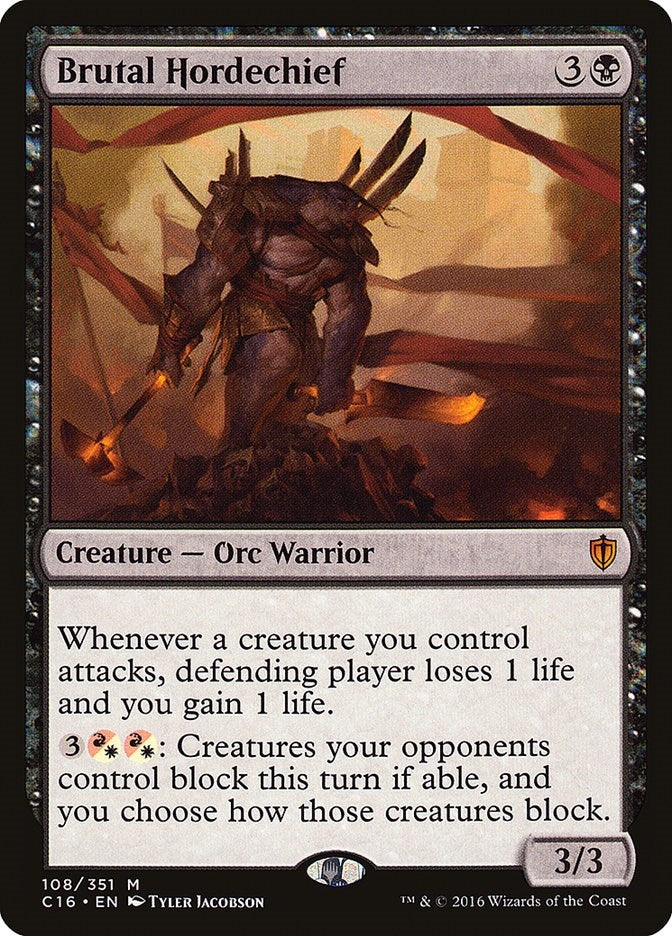 Image for Brutal Hordechief (108) (Commander 2016) - Magic: The Gathering