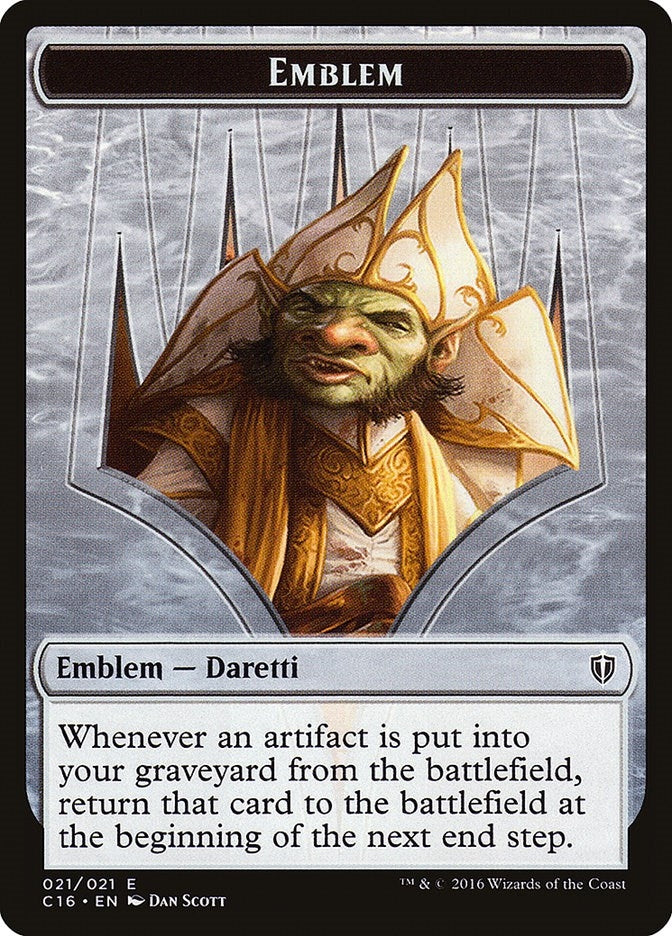 Image for Emblem - Daretti, Scrap Savant // Thopter Double-Sided Token (21 // 9) (Commander 2016) - Magic: The Gathering