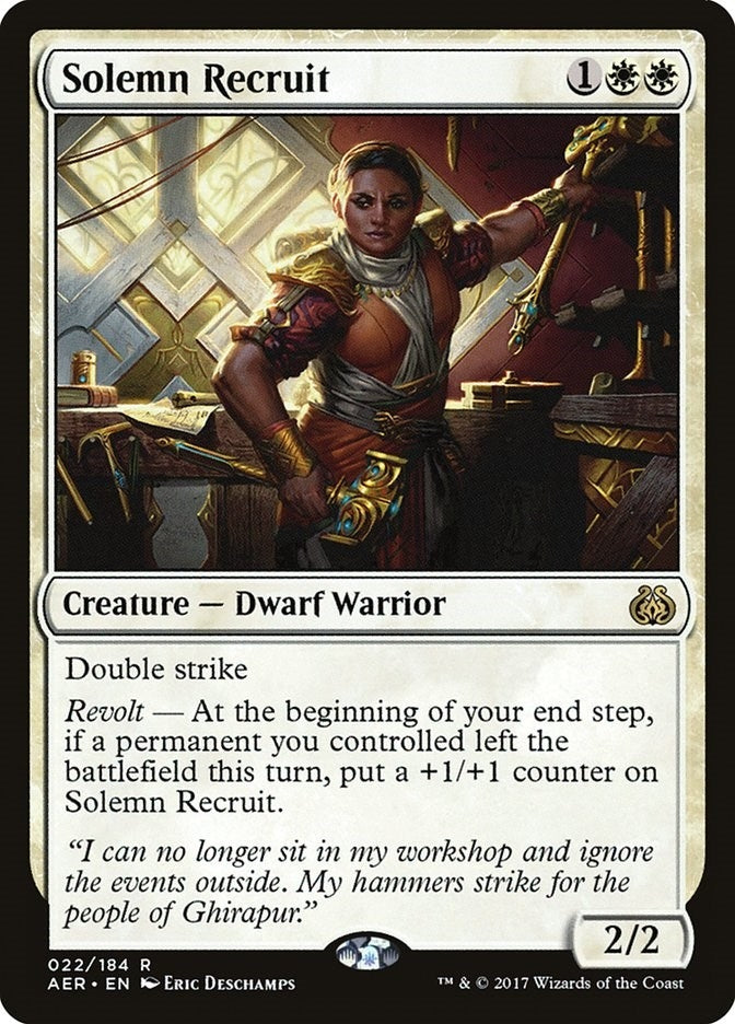 Image for Solemn Recruit (22) (Aether Revolt) - Magic: The Gathering
