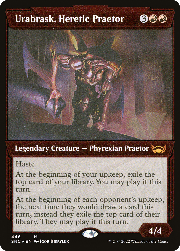 Urabrask, Heretic Praetor (Showcase) (Foil Etched) (SNC-446) - Streets of New Capenna: (Showcase) Etched Foil