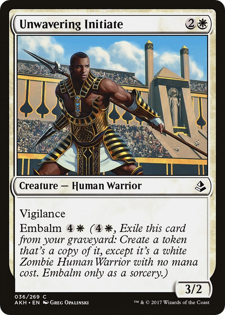Image for Unwavering Initiate (36) (Amonkhet) - Magic: The Gathering