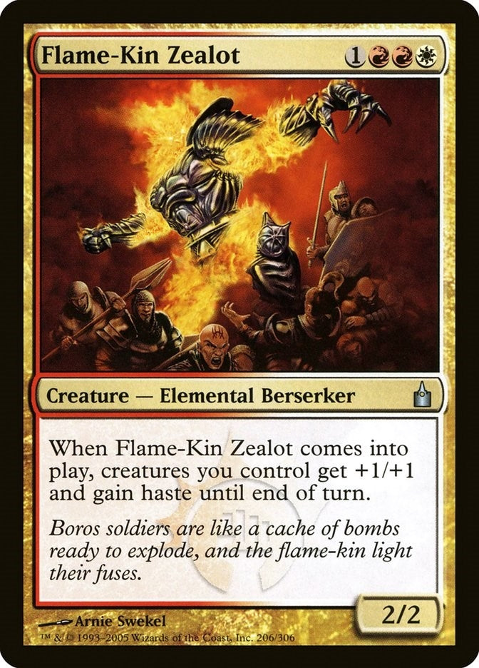 Flame-Kin Zealot (206) (Ravnica: City of Guilds)