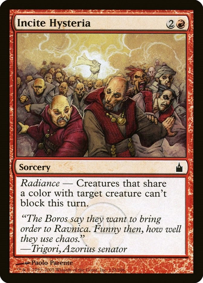 Image for Incite Hysteria (132) (Ravnica: City of Guilds) - Magic: The Gathering