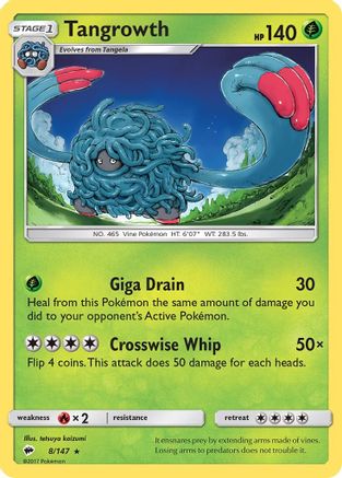 Tangrowth 008  SM  Burning Shadows - Rare