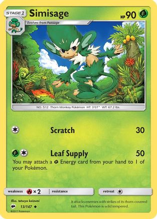 Simisage 013/147  SM  Burning Shadows - Uncommon