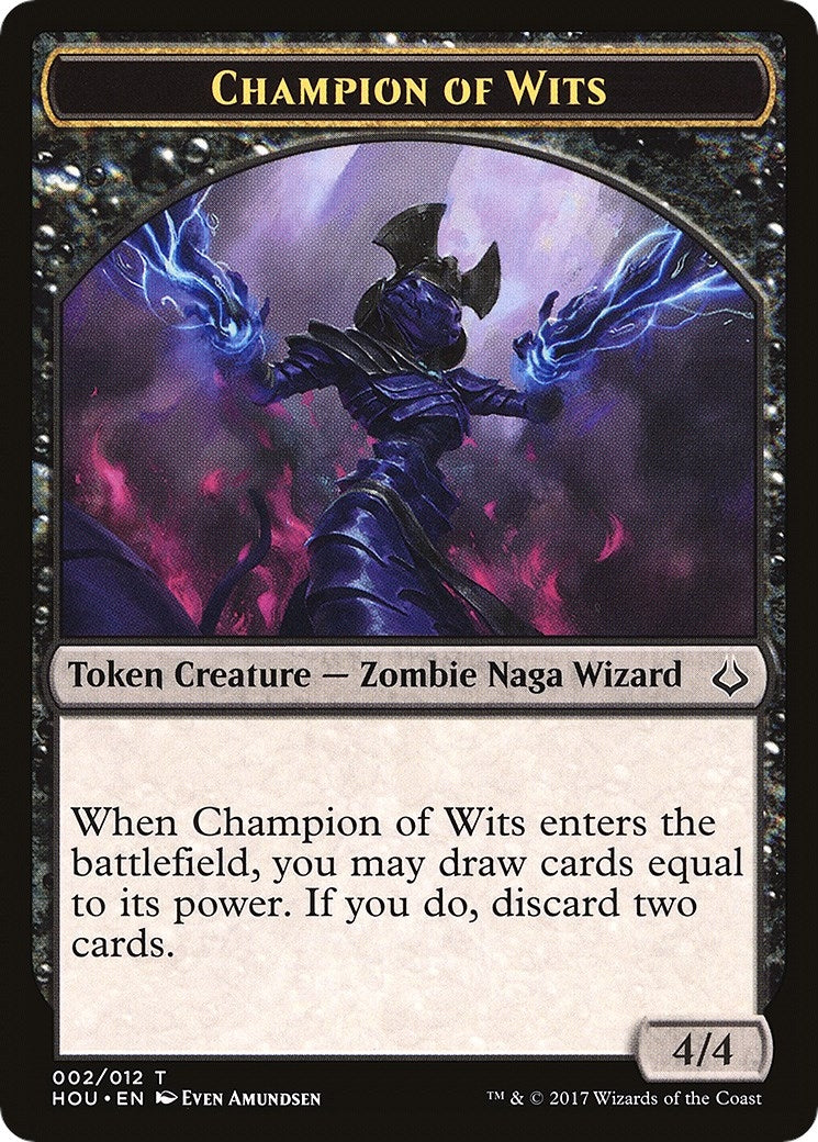 Image for Champion of Wits // Warrior Double-Sided Token (2 // 17) (Hour of Devastation) - Magic: The Gathering