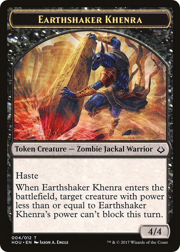 Image for Earthshaker Khenra // Zombie Double-Sided Token (4 // 20) (Hour of Devastation) - Magic: The Gathering