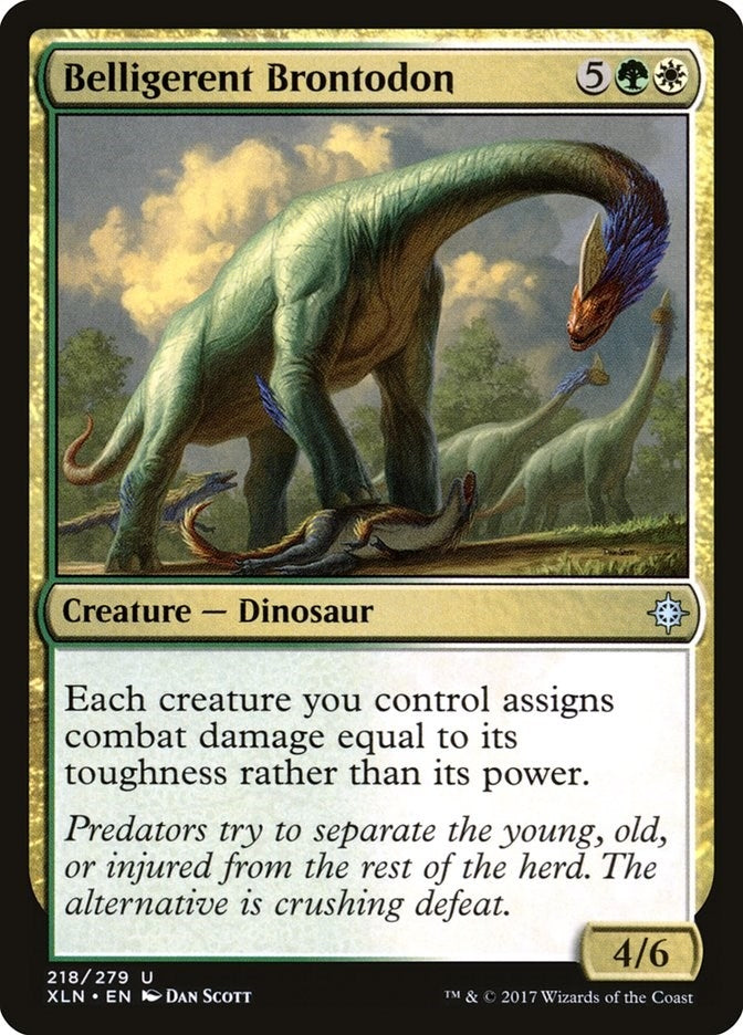 Image for Belligerent Brontodon (218) (Ixalan) - Magic: The Gathering