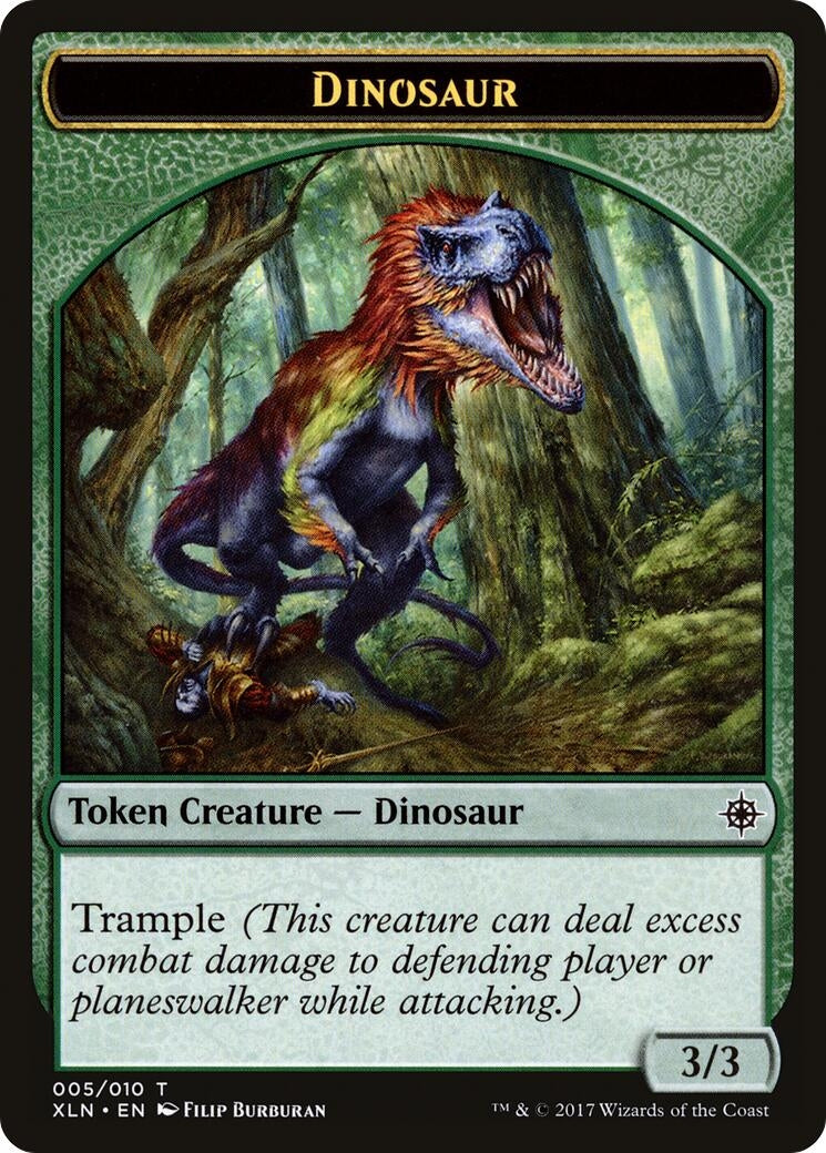 Image for Dinosaur // Treasure (009) Double-Sided Token (5 // 9) (Ixalan) - Magic: The Gathering