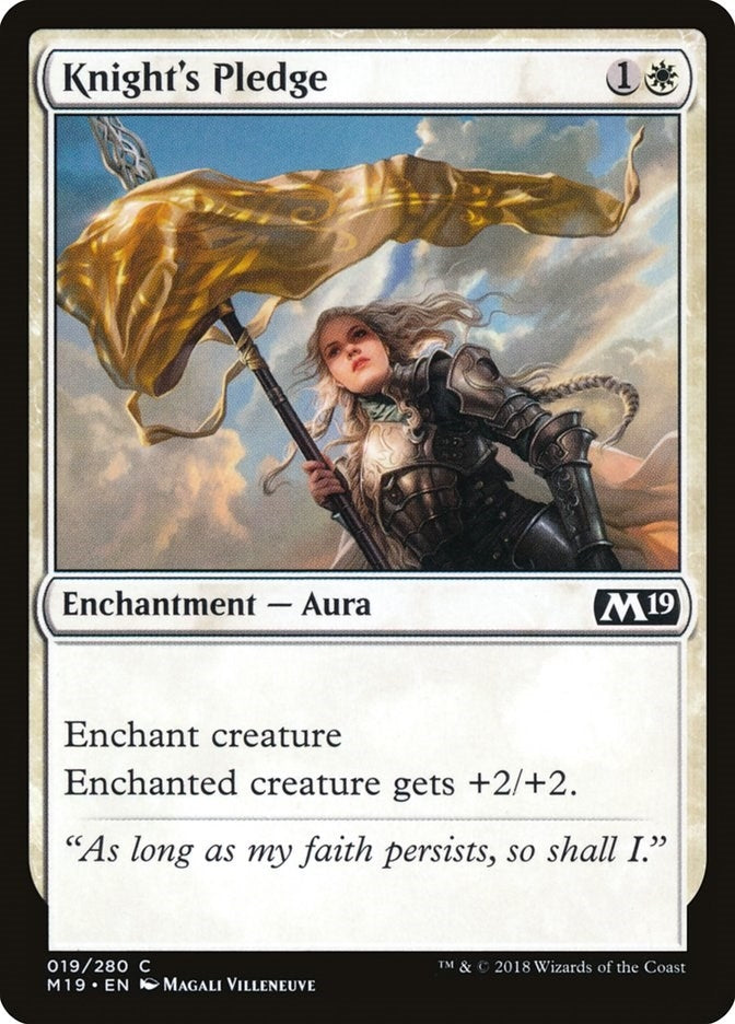 Image for Knight's Pledge (19) (Core Set 2019) - Magic: The Gathering