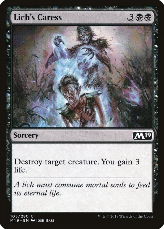 Image for Lich's Caress (105) (Core Set 2019) - Magic: The Gathering