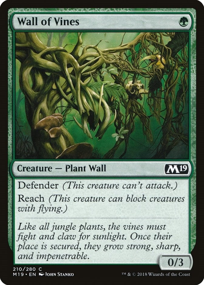 Image for Wall of Vines (210) (Core Set 2019) - Magic: The Gathering
