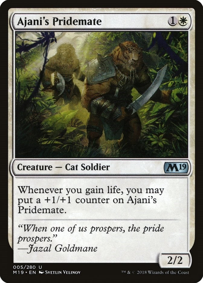 Image for Ajani's Pridemate (5) (Core Set 2019) - Magic: The Gathering