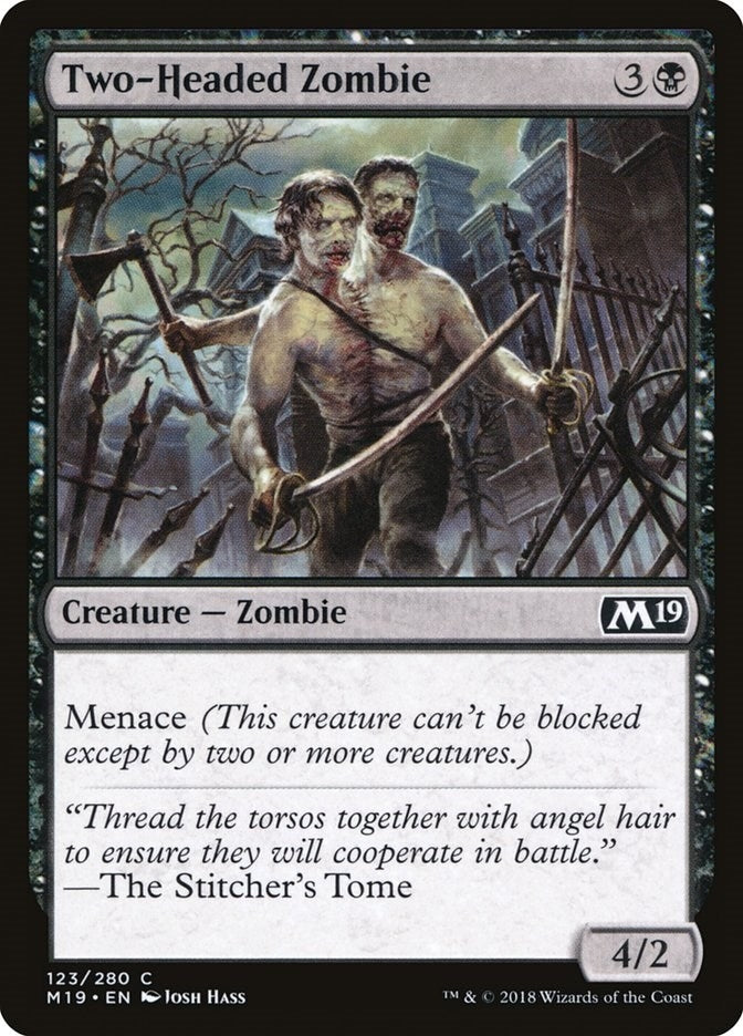Image for Two-Headed Zombie (123) (Core Set 2019) - Magic: The Gathering