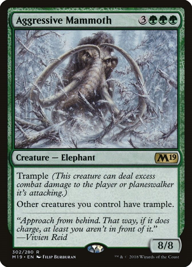Image for Aggressive Mammoth (302) (Core Set 2019) - Magic: The Gathering