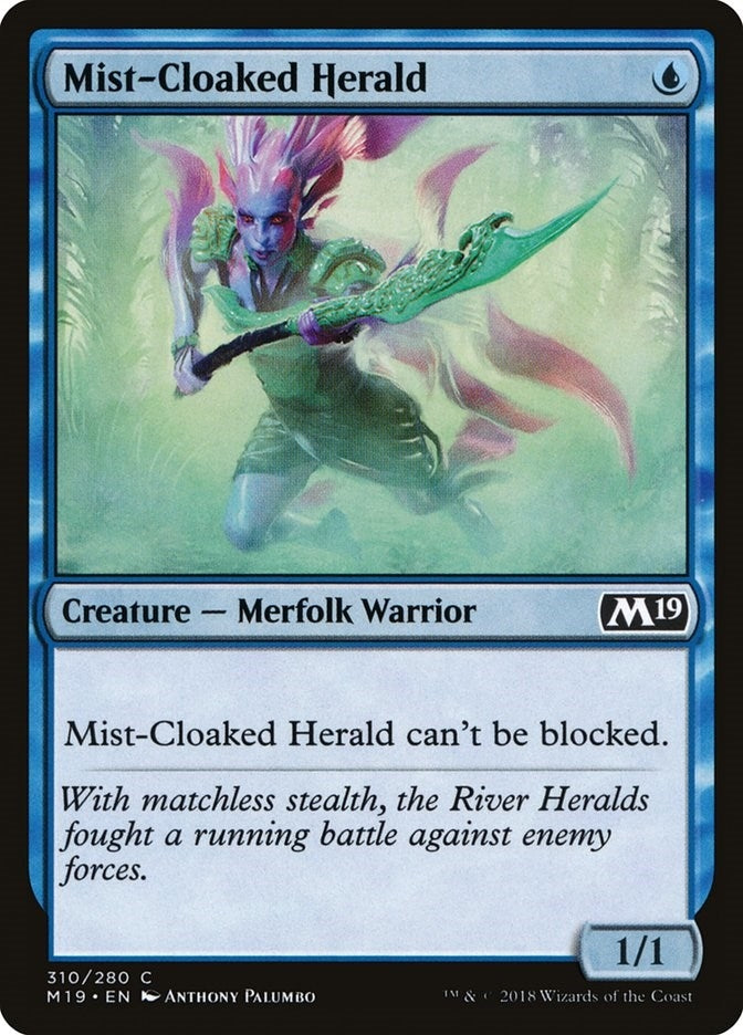 Image for Mist-Cloaked Herald (310) (Core Set 2019) - Magic: The Gathering