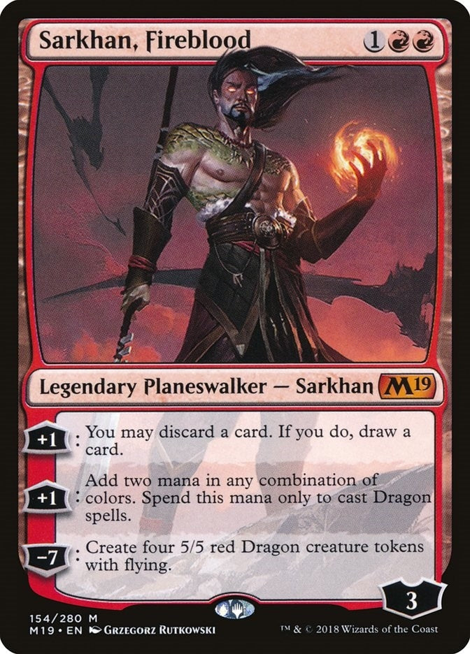 Image for Sarkhan, Fireblood (154) (Core Set 2019) - Magic: The Gathering