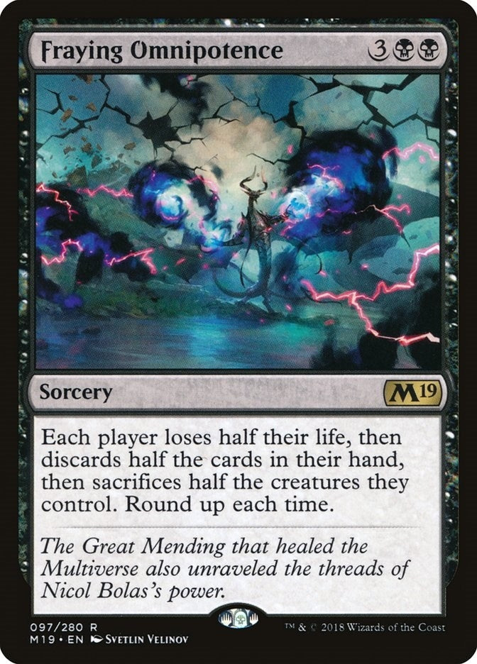 Image for Fraying Omnipotence (97) (Core Set 2019) - Magic: The Gathering