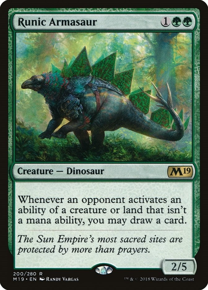 Image for Runic Armasaur (200) (Core Set 2019) - Magic: The Gathering