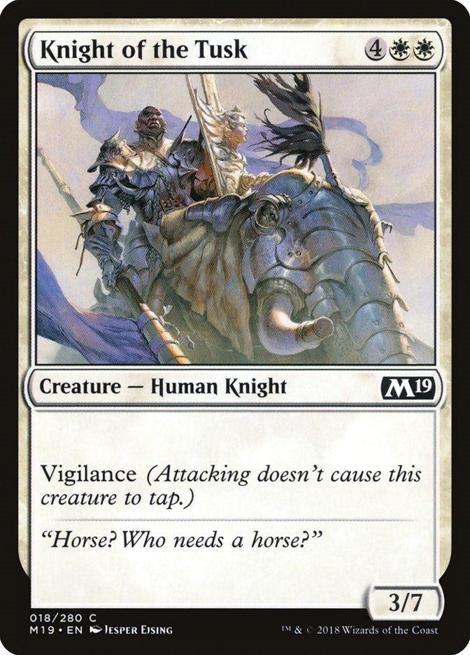 Image for Knight of the Tusk (18) (Core Set 2019) - Magic: The Gathering