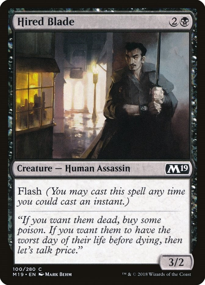 Image for Hired Blade (100) (Core Set 2019) - Magic: The Gathering