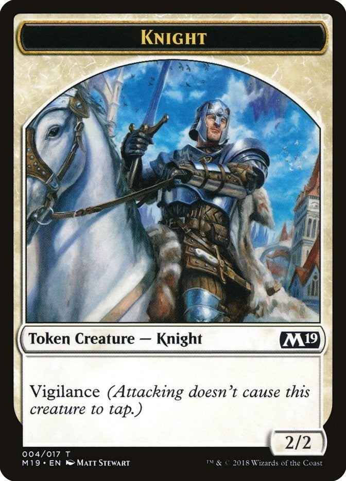 Image for Knight Token (4) (Core Set 2019) - Magic: The Gathering