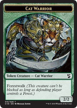 Cat Warrior // Thopter (026) Double-Sided Token (15 // 26) (Commander 2018)