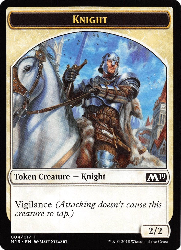 Image for Knight // Zombie Double-Sided Token (Game Night) (4 // 8) (Core Set 2019) - Magic: The Gathering