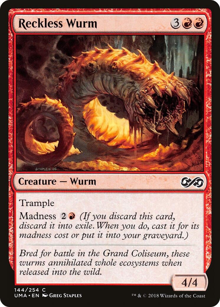 Image for Reckless Wurm (144) (Ultimate Masters) (UMA) - Magic: The Gathering