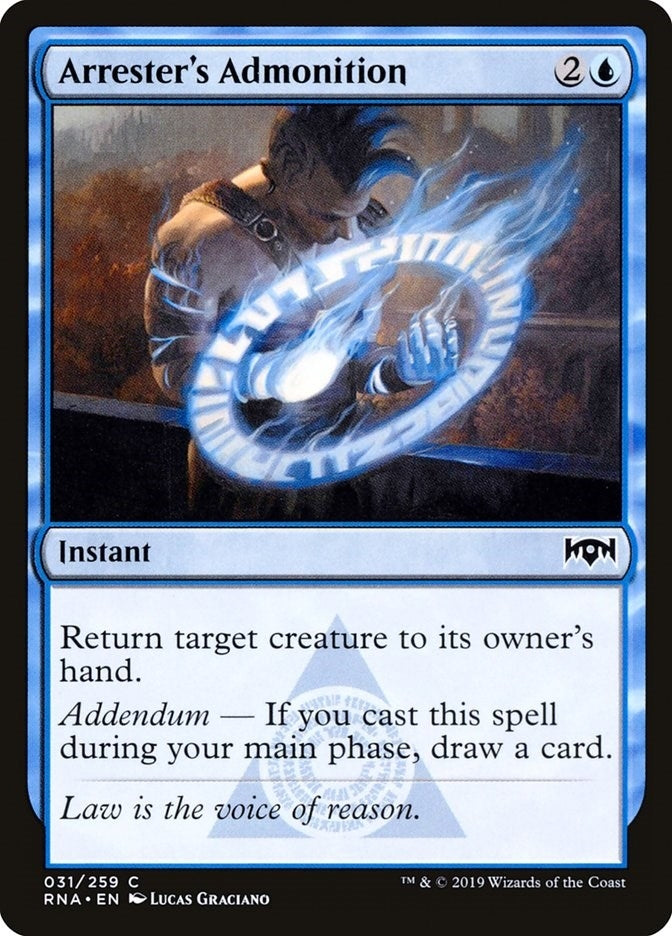 Image for Arrester's Admonition (31) (Ravnica Allegiance) - Magic: The Gathering