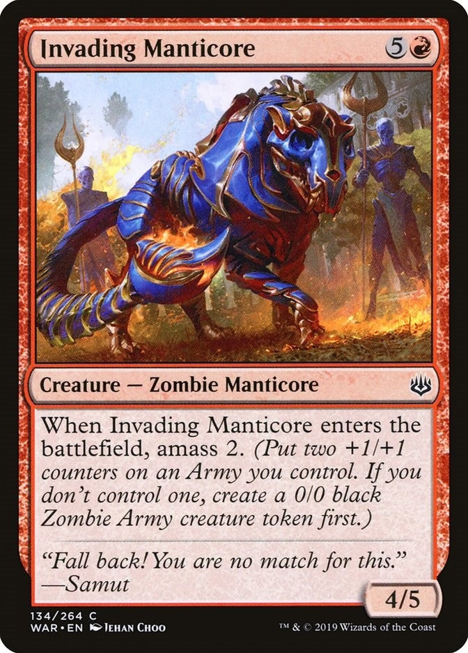 Image for Invading Manticore (134) (War of the Spark) - Magic: The Gathering