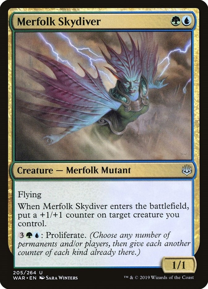 Merfolk Skydiver (205) (War of the Spark)