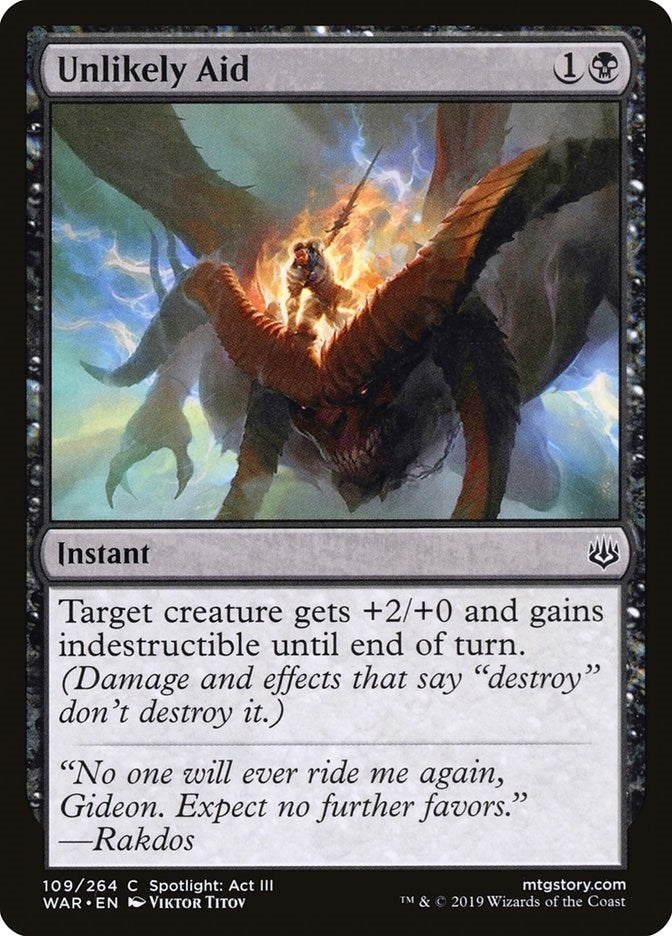 Image for Unlikely Aid (109) (War of the Spark) - Magic: The Gathering