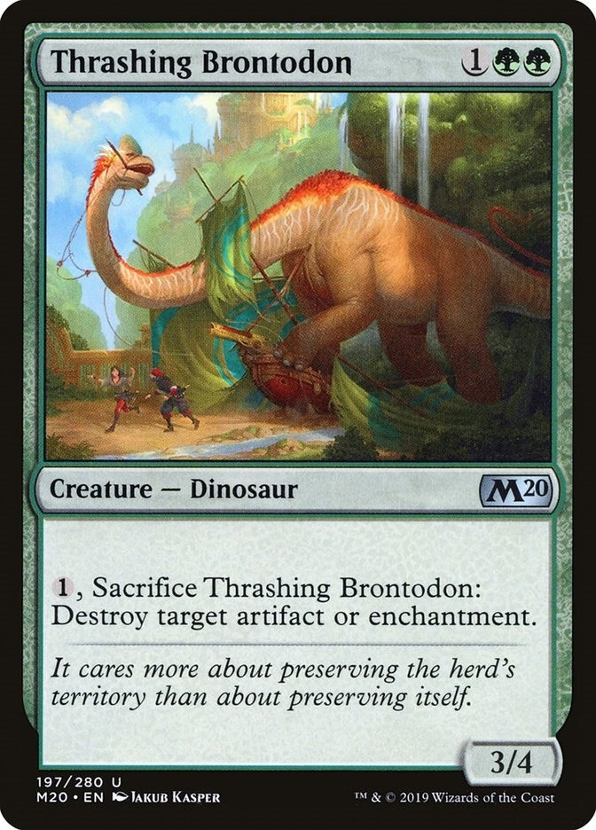 Image for Thrashing Brontodon (197) (Core Set 2020) - Magic: The Gathering