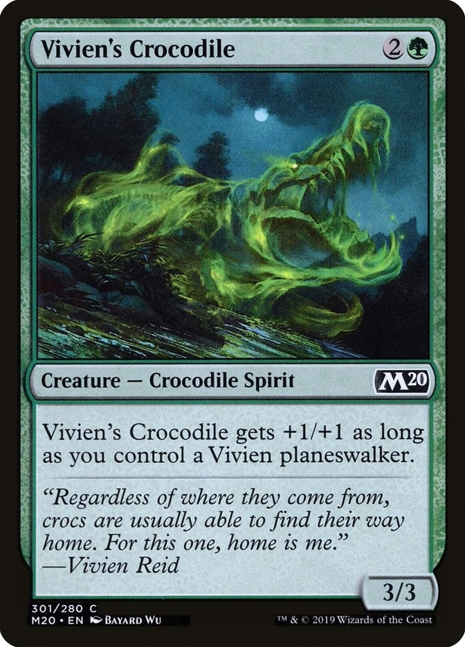 Image for Vivien's Crocodile (301) (Core Set 2020) - Magic: The Gathering