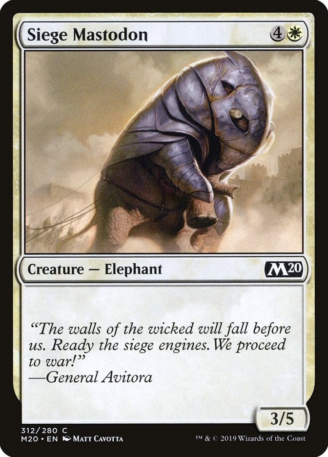 Image for Siege Mastodon (312) (Core Set 2020) - Magic: The Gathering