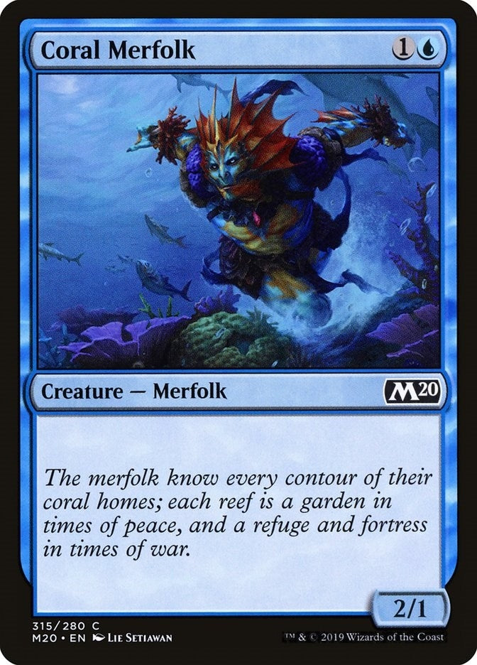 Image for Coral Merfolk (315) (Core Set 2020) - Magic: The Gathering