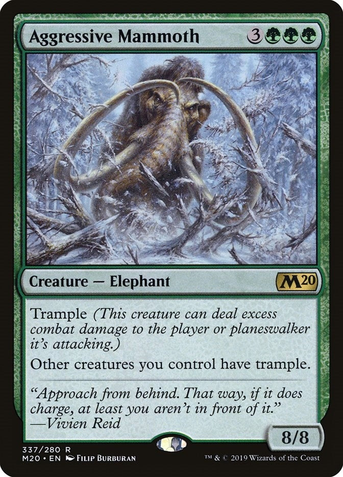 Image for Aggressive Mammoth (337) (Core Set 2020) - Magic: The Gathering