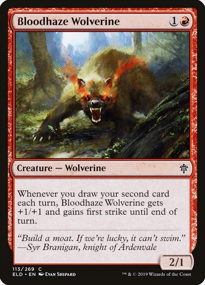 Image for Bloodhaze Wolverine (113) (ELD) - Magic: The Gathering